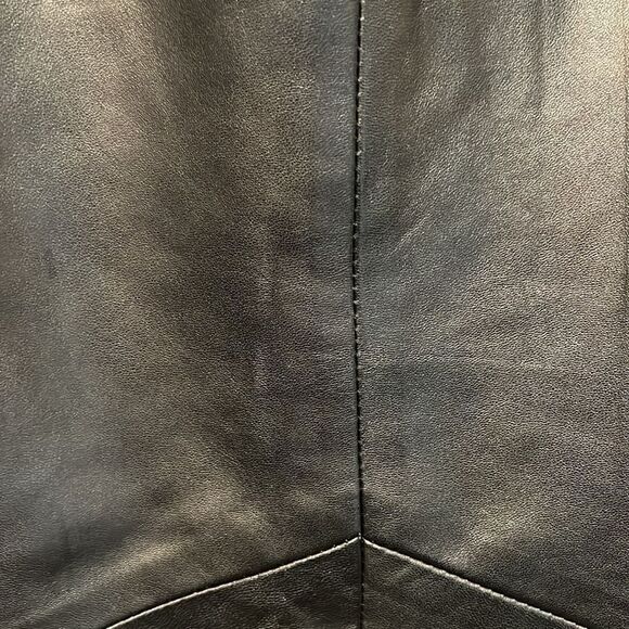 DANIER Lined Black Leather Straight Leg Side Zipper Pants‎ Size 4 - Picture 15 of 15